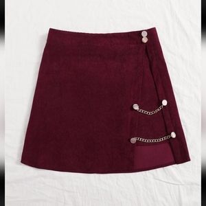 Shein Corduroy Skirt (Maroon)